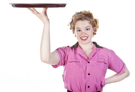 Vintage Style Waitress or Serverの写真素材