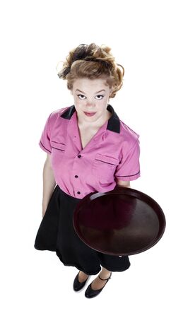 Vintage Style Waitress or Serverの写真素材