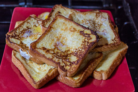 French toast being cooked
