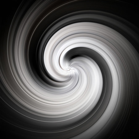 Black and White Spiral Abstract Pattern for Background or Texture