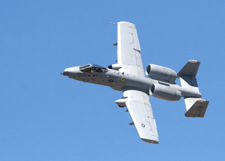 A-10 Thunderbolt Warthog dips it's wing to execute a turn