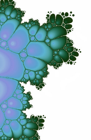 Digital Soap Suds On White Fractal Background
