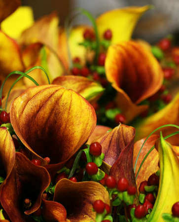 An autumn style floral arrangement wedding boquetの写真素材