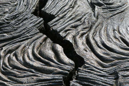 A crack in the lava fields of the Galapagos Islandsの写真素材