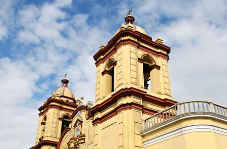 The top of a church in Trujillo, Peruの写真素材