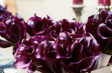 Colorful bouquets of flowers are a tradition at any wedding in the United States.の写真素材