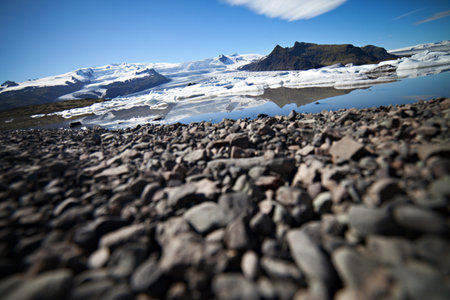 Fjallsarlon, glacier iceberg lagoon in Vatnajokull National Park, Iceland