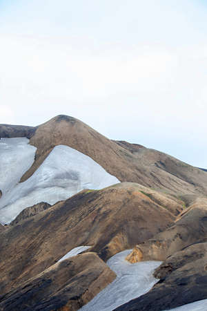 Cold Icelandic Landscape on the Laugavegur Trekの写真素材
