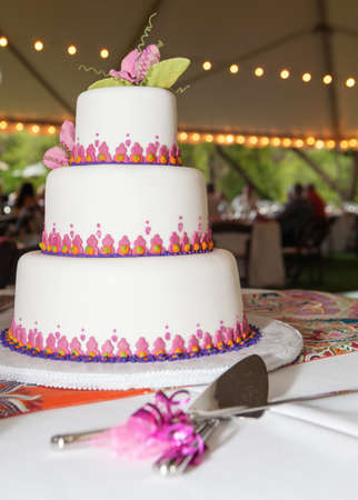 Beautiful wedding cake. An american wedding tradition.の写真素材