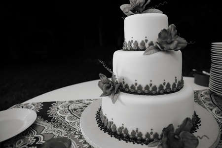 Beautiful wedding cake. An american wedding tradition.の写真素材