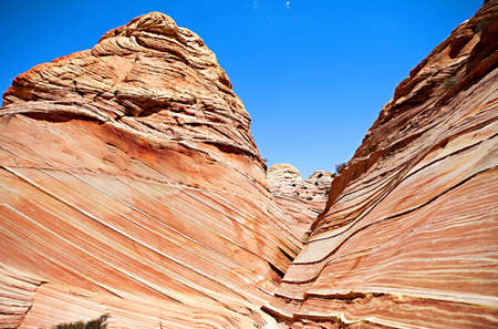 Unique sandstone formations on the border of Arizona and Utah in the United Statesの写真素材