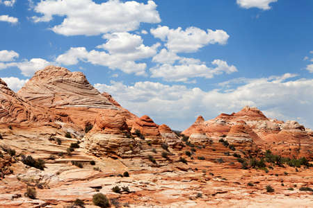 Unique sandstone formations on the border of Arizona and Utah in the United Statesの写真素材