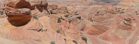Unique sandstone formations on the border of Arizona and Utah in the United Statesの写真素材