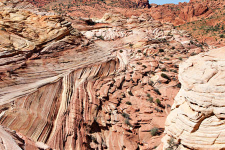 Unique sandstone formations on the border of Arizona and Utah in the United Statesの写真素材