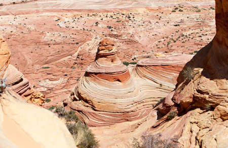 Unique sandstone formations on the border of Arizona and Utah in the United Statesの写真素材
