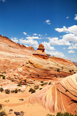 Unique sandstone formations on the border of Arizona and Utah in the United Statesの写真素材