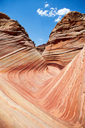 Unique sandstone formations on the border of Arizona and Utah in the United Statesの写真素材
