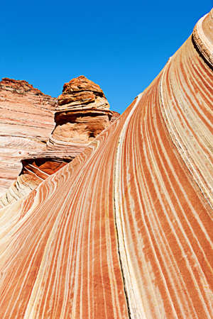 Unique sandstone formations on the border of Arizona and Utah in the United Statesの写真素材