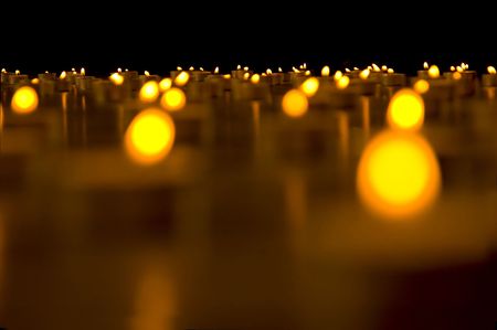 Candles on black backgroundの写真素材