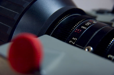 Close up of a lens - aperture scale