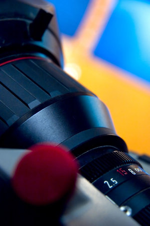 Close up of a lens - aperture scale