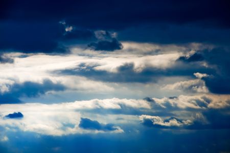 Beautiful clouds on the blue sky - bring the rainの写真素材