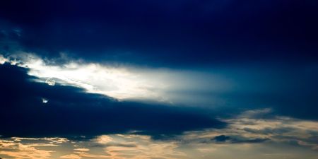 Orange And Blue Sunset - beautiful dynamic skyの写真素材