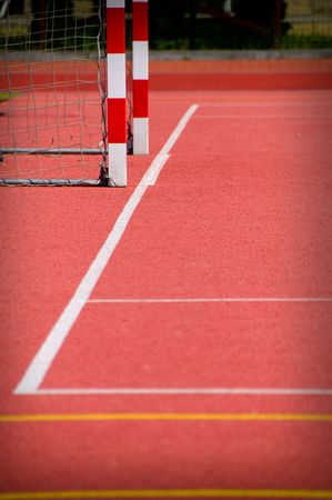 Detail from soccer/football goalpostの写真素材