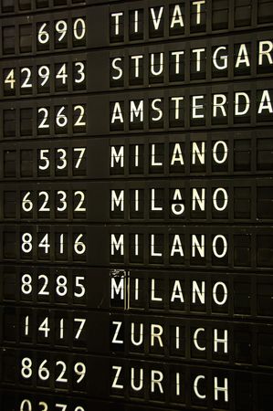 Airport sign - Flight Information Boardのeditorial素材