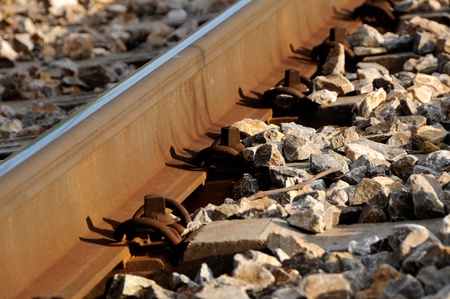 Close-up of details of railway tracksの写真素材