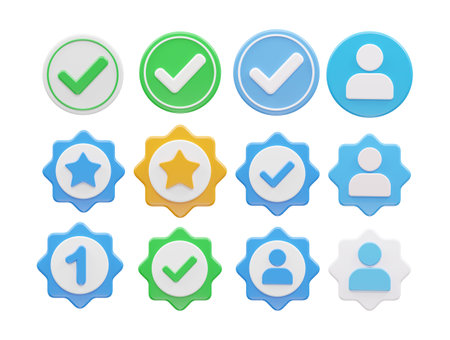 Verified icon 3d rendering illustration vectorのイラスト素材