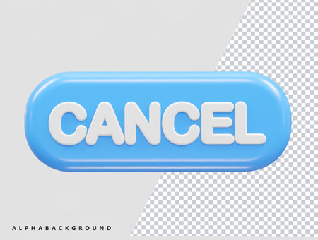 Blue button with text CANCEL on transparent background. Vector illustrationのイラスト素材