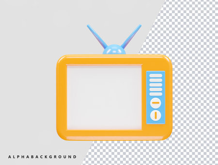 Retro TV with antenna on a transparent background. Vector illustration.のイラスト素材