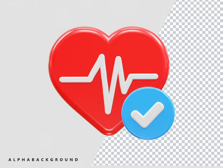 Heartbeat icon with check mark. Vector illustration. Eps 10.のイラスト素材