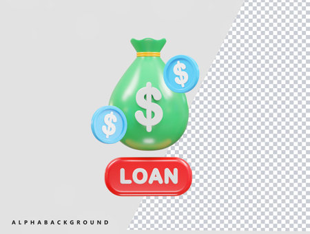 Money bag with dollar sign and coins. Realistic vector illustration.のイラスト素材