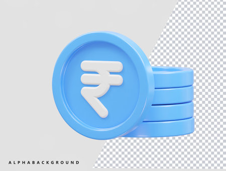 Illustration of Indian Rupee Coin on Transparent Background - Vectorのイラスト素材