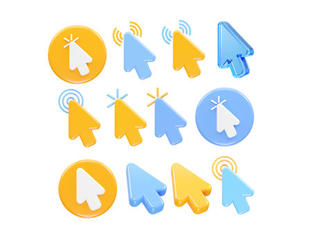 Cursor icons set. Isometric set of cursor icons for web designのイラスト素材