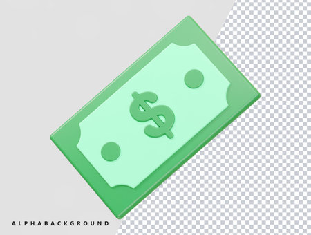 Green dollar bill isolated on transparent background. Vector illustration. Eps 10のイラスト素材