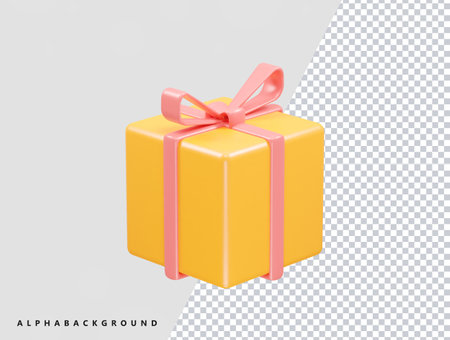 Realistic gift box with pink bow. 3d vector illustration.のイラスト素材