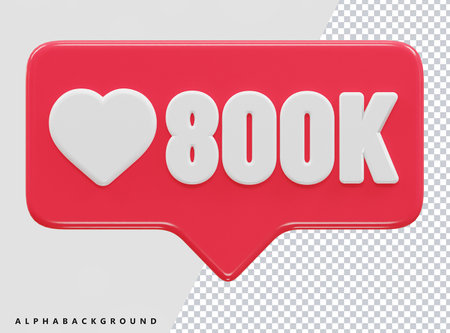 Vector illustration of 8K social media likes button on transparent background.のイラスト素材