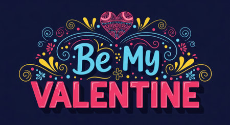 Be my greeting card holiday illustration with floral elements festive design loveの素材