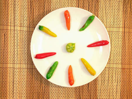 sweetmeat, deletable imitation fruits Kanom Look Choup In thaiの写真素材