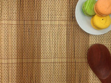 Bakery Bread of Macaroon on a White dish.の写真素材