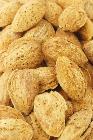 Close up of almond nuts backgroundの写真素材