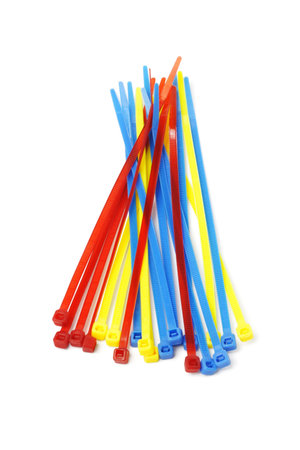 Multicolor Nylon Cable Ties on White Background