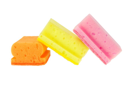 Colorful Sponge Scourers on White Background