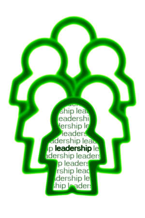 Human Icon Leading a Group - Green Leadership Conceptの写真素材