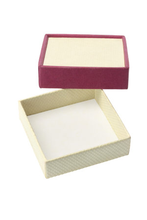 Open Square Shape Gift Box on White Background