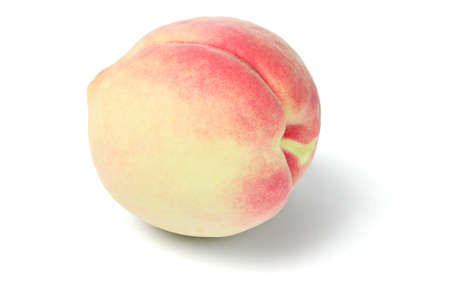 Fresh Peach Fruit on White Backgroundの写真素材