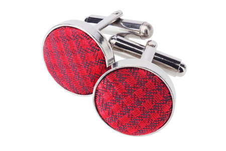 Pair Of Cuff Links On White Background